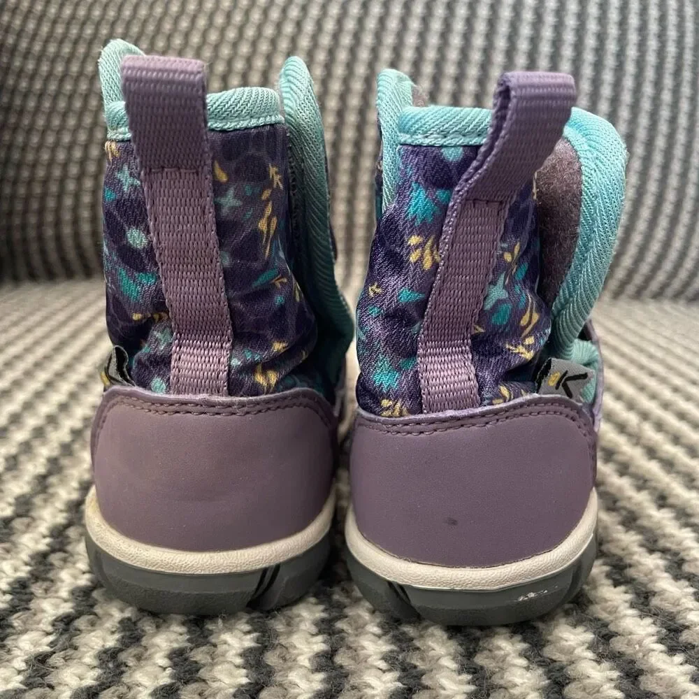 Keen Purple and Teal Floral Kids Winter Boots